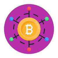 Bitcoin Network and Nodes vector