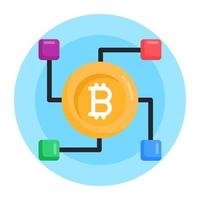 Bitcoin Network and Nodes vector