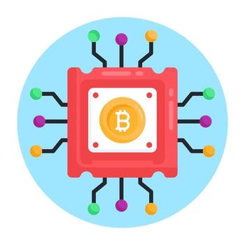 Bitcoin Microchip Processor vector