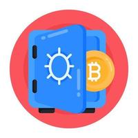 bóveda segura de bitcoin vector