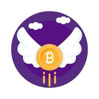 Bitcoin Flight and Wings vector