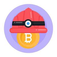 sombrero de minero bitcoin vector