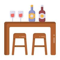 Bar Table and Room vector