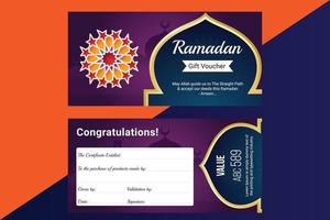 Colección de cupones de regalo de Ramadán con diferentes ofertas de descuento. vector