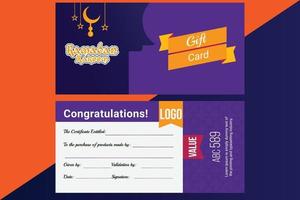 Collection of Ramadan Gift Coupon with different discount offer vector