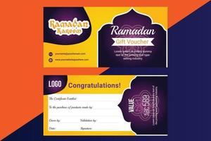 Collection of Ramadan Gift Coupon with different discount offer vector