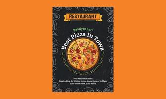 folleto de restaurante, folleto de pizzería, póster, folleto de comida vector