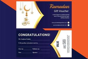 Collection of Ramadan Gift Coupon with different discount offer vector