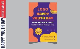 Happy Youth Day Modern Party Flyer, Brochure,  Greeting Card vector