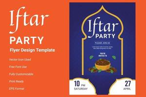 Ifter Party invitation flyer design. Ramadan flyer for ifter party vector