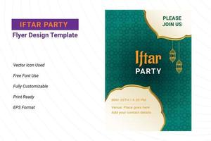 Ifter Party invitation flyer design. Ramadan flyer for ifter party vector