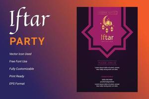 Ifter Party invitation flyer design. Ramadan flyer for ifter party vector