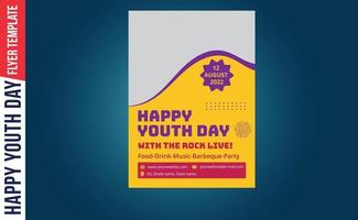 Happy Youth Day Modern Party Flyer, Brochure,  Greeting Card vector