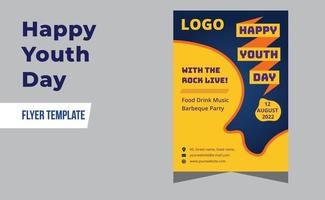 Happy Youth Day Modern Party Flyer, Brochure,  Greeting Card vector