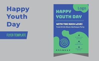 Happy Youth Day Modern Party Flyer, Brochure,  Greeting Card vector