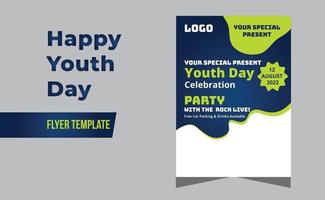 Happy Youth Day Modern Party Flyer, Brochure,  Greeting Card vector