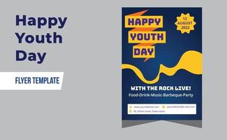 Happy Youth Day Modern Party Flyer, Brochure,  Greeting Card vector