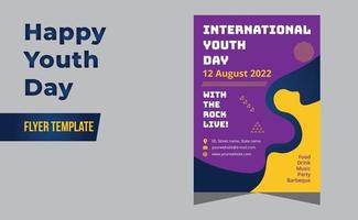 Happy Youth Day Modern Party Flyer, Brochure,  Greeting Card vector