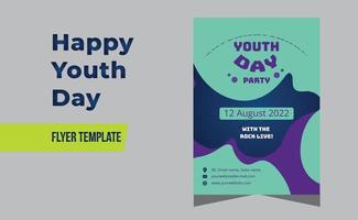 Happy Youth Day Modern Party Flyer, Brochure,  Greeting Card vector