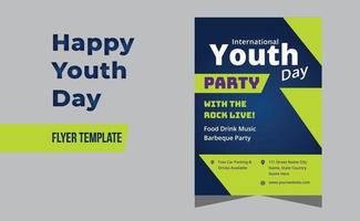 Happy Youth Day Modern Party Flyer, Brochure,  Greeting Card vector