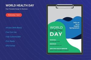 World Health Day flyer, Poster design with vector stethoscope.
