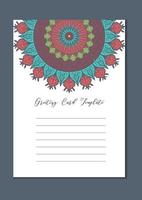 tarjeta de plantilla vintage mandala vector