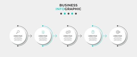 Infographic design template with icons and 5 options or steps vector