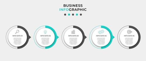 Infographic design template with icons and 5 options or steps vector