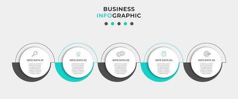 Infographic design template with icons and 5 options or steps vector