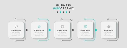 Infographic design template with icons and 5 options or steps vector