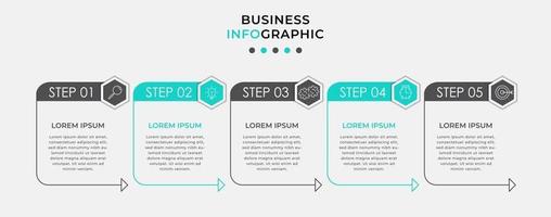 Infographic design template with icons and 5 options or steps vector