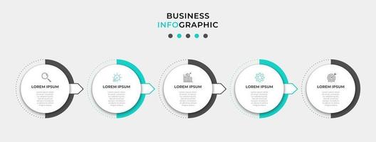 Infographic design template with icons and 5 options or steps vector