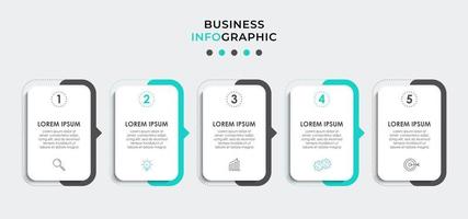 Infographic design template with icons and 5 options or steps vector