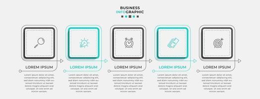 Infographic design template with icons and 5 options or steps vector