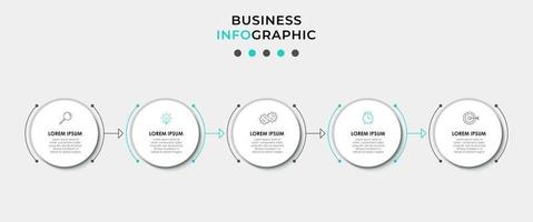 Plantilla de diseño infográfico con iconos y 5 opciones o pasos. vector