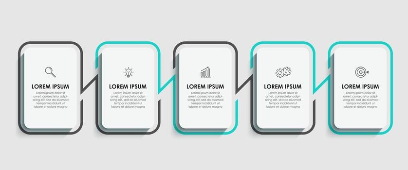 Infographic design template with icons and 5 options or steps vector
