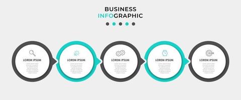 Infographic design template with icons and 5 options or steps vector