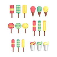 Vector set of ice-creams