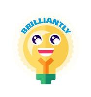 Brilliantly talk lightbulb reward sticker vector