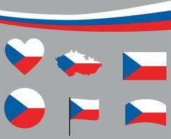 Bandera checa mapa de la cinta y los iconos del corazón ilustración diseño abstracto vector