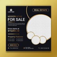 Real estate house sale banner template for social media post vector