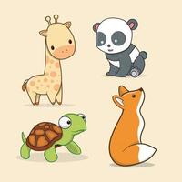 Baby wild animals set vector