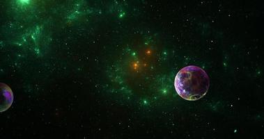nebula galaxy and planets background