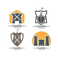 Diseño del ejemplo del vector del icono del logotipo del castillo