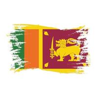 Sri Lanka Flag With Watercolor Brush style design vector Illustration