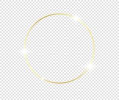 Gold shiny glowing frame with shadows. Golden luxury realistic vector