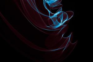 Glowing abstract curved blue and red lines photo