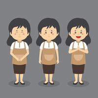 Barista Coffee Character with Various Expression vector