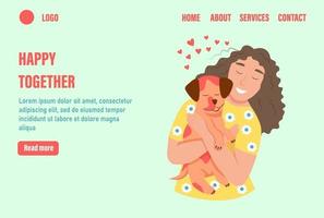 Happy together landing page vector template