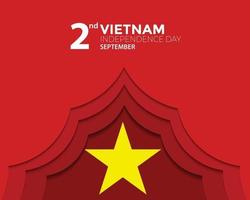 saludo simple del día de la independencia de vietnam en papel vector